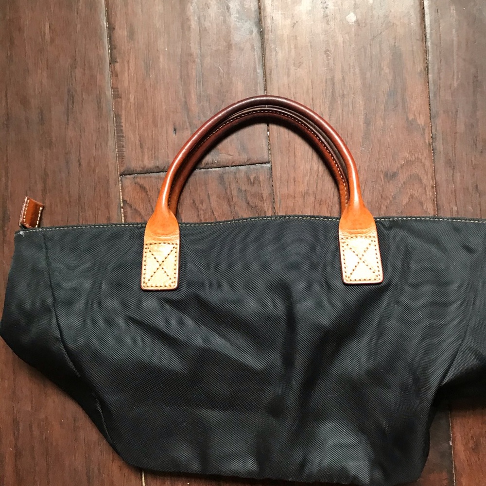 black and brown lands end bag